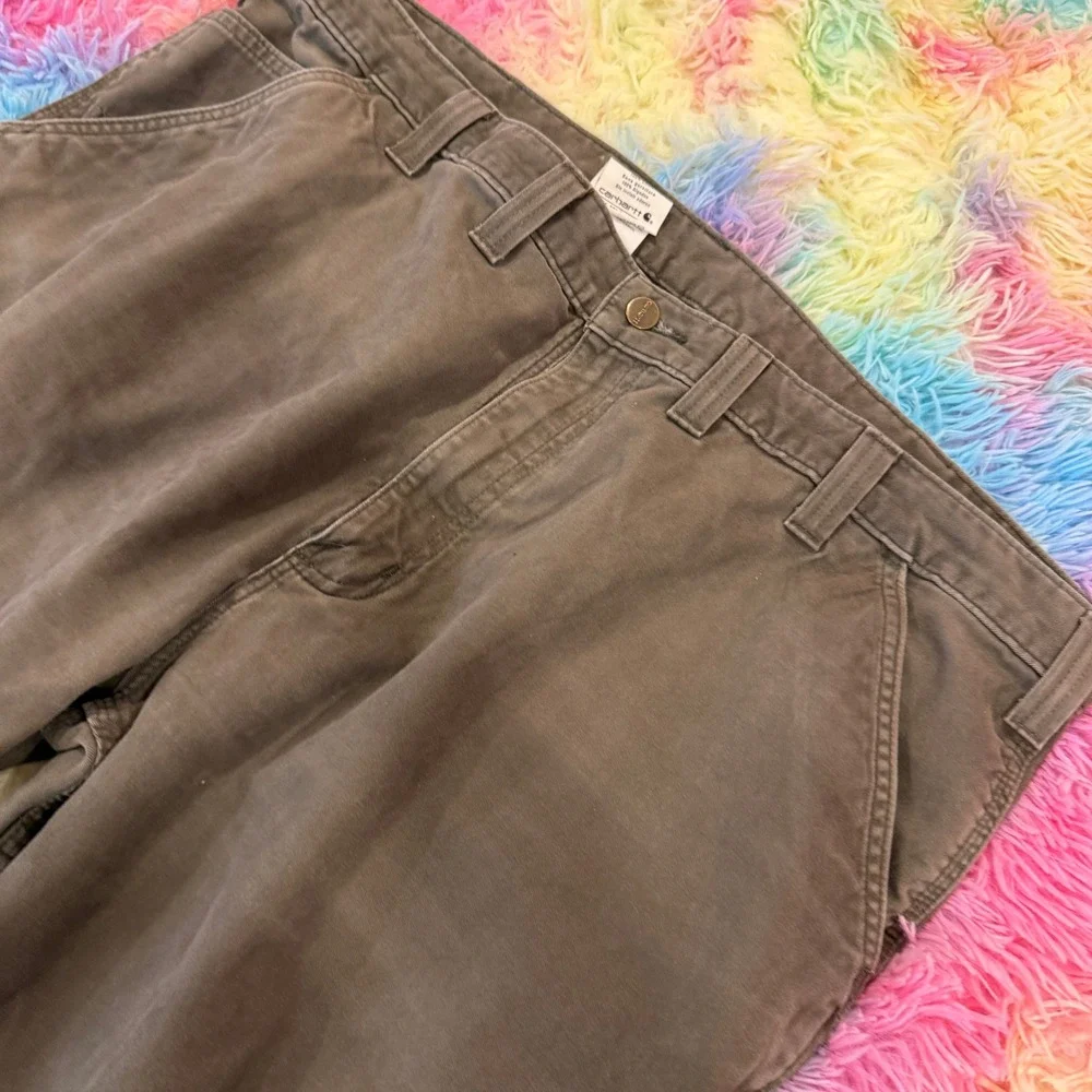 Carhartt Carpenter Pants Mens 44x30‎ Brown Relaxed Fit  Canvas Utility